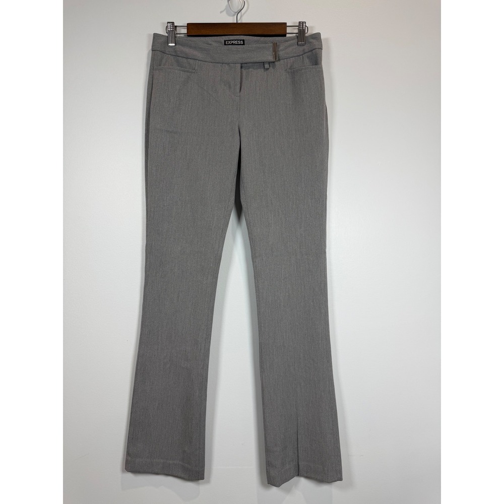 Express Columnist Gray Bootcut Dress Pants Womens 2R Mid Rise Office Trousers‎